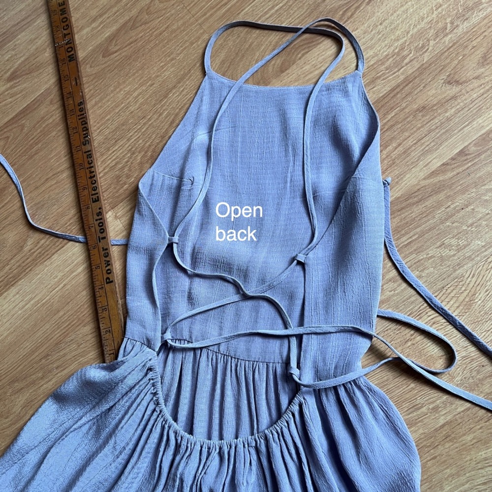 Christy Dawn Delphine Dress Lavender Purple Rayon Tiered Open Back Maxi Small - Picture 12 of 15